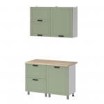 МК Аленушка 1,2м с ящ.в 2 Лилия Молочный,скоба черный,сонома