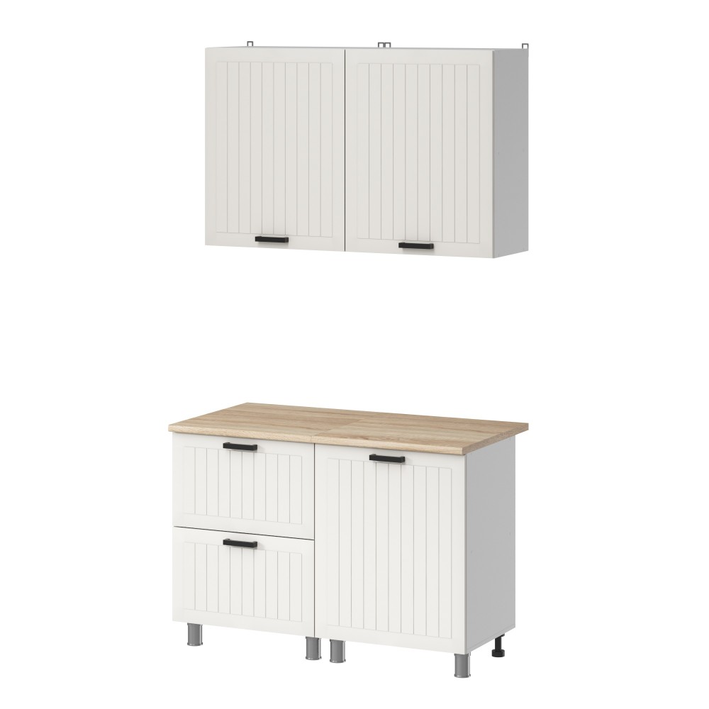 МК Аленушка 1,2м с ящ. Орхидея Молочный,скоба черный,сонома