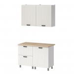 МК Аленушка 1,2м с ящ. Орхидея Молочный,скоба черный,сонома