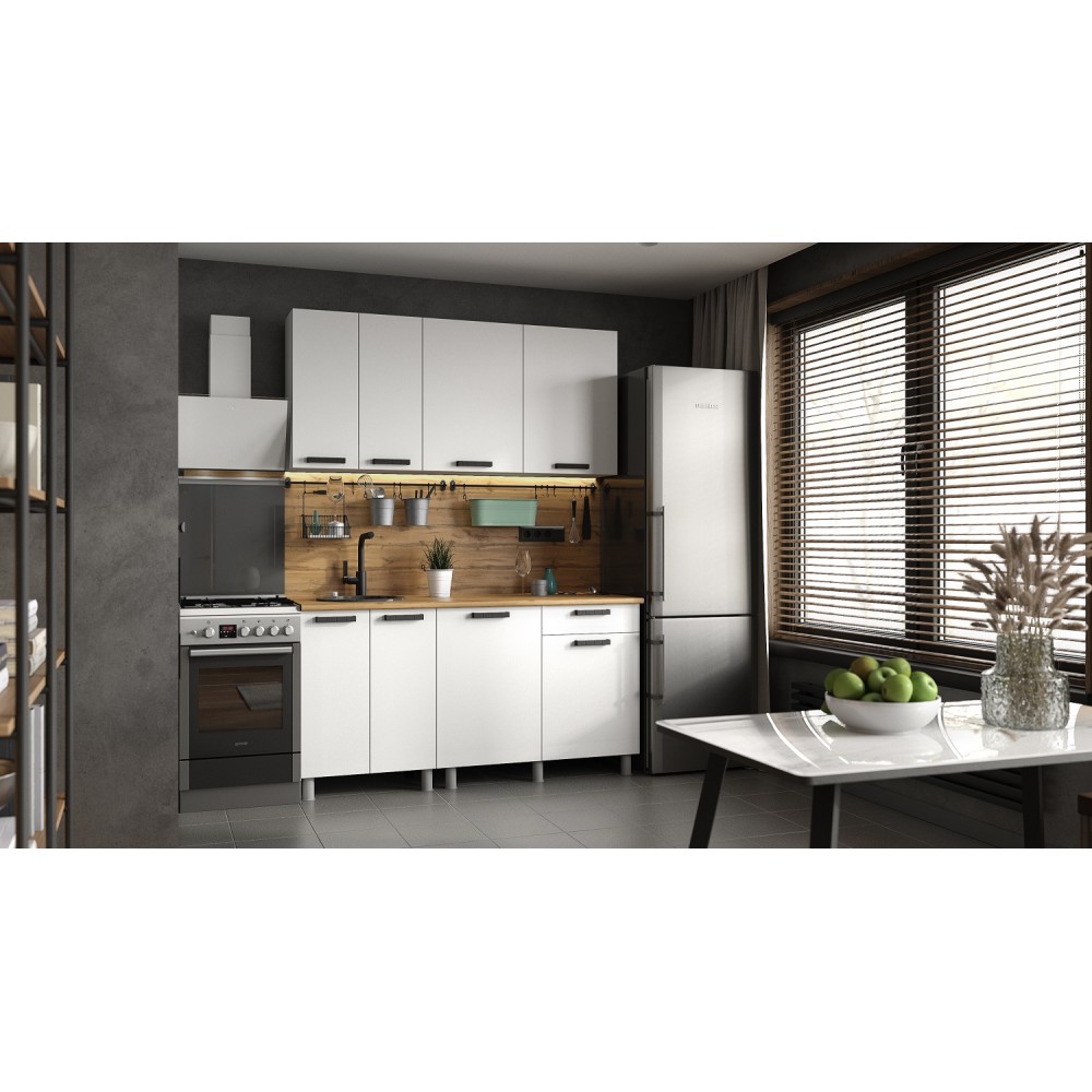 Кухня Осло, 1,6м Карбон Фарфор