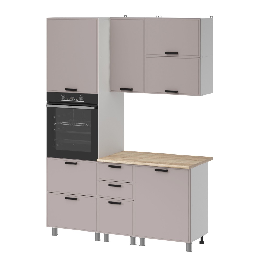 МК Аленушка 1,6м ПД 2 Магнолия Кашемир,скоба черный,сонома