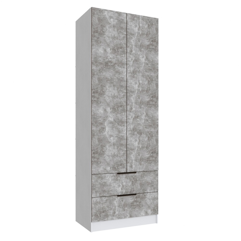 Шкаф Мадрид (0,8) с 2 ящ. внутри без зеркала белый/ателье светлое