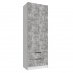 Шкаф Мадрид (0,8) с 2 ящ. внутри без зеркала белый/ателье светлое