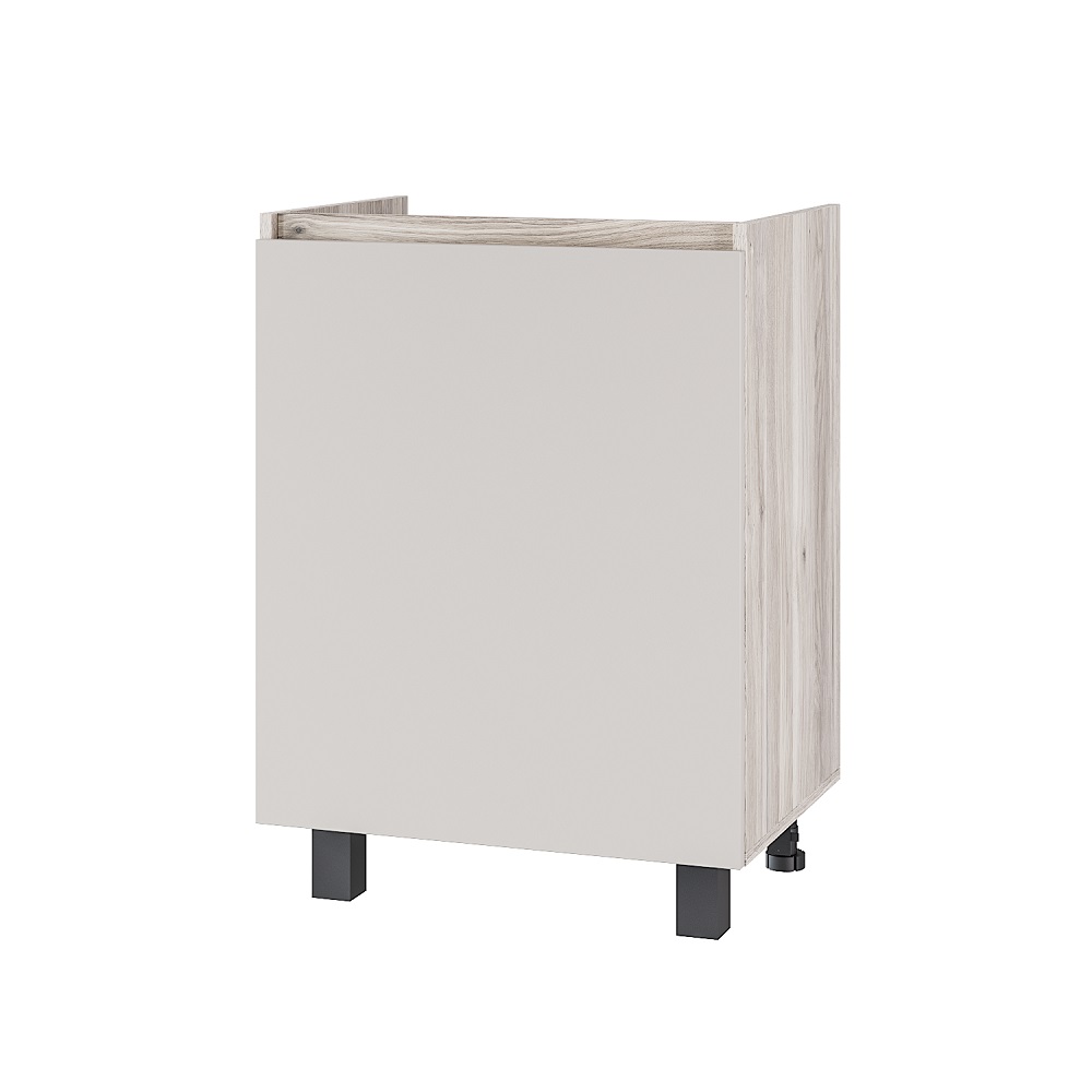 Шкаф под мойку без столешницы Берген Лайт 6м1 0,6м, Дуб смоки, Кашемир