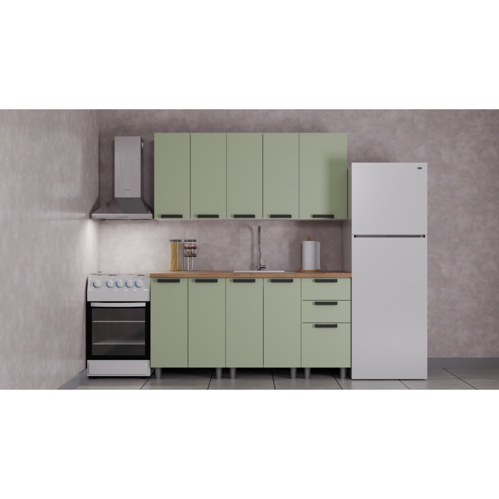 ГК Аленушка 1,6м Лаванда Фиcташка/Фисташка,черный (без столешницы)