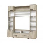 Стенка в гостиную Оскар-18 ОГЦС-1, Дуб крафт серый, Дуб крафт белый