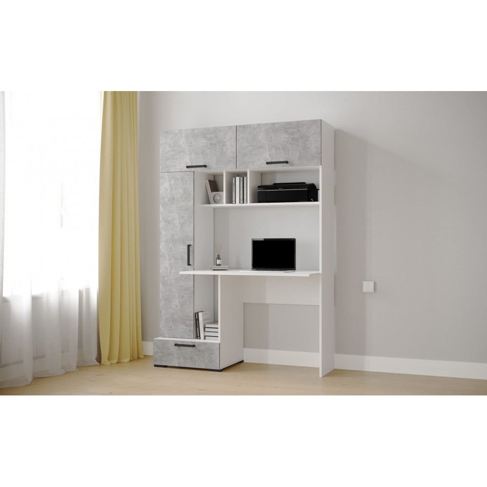 Компьютерный стол Квартет-11, Белый, ателье светлое