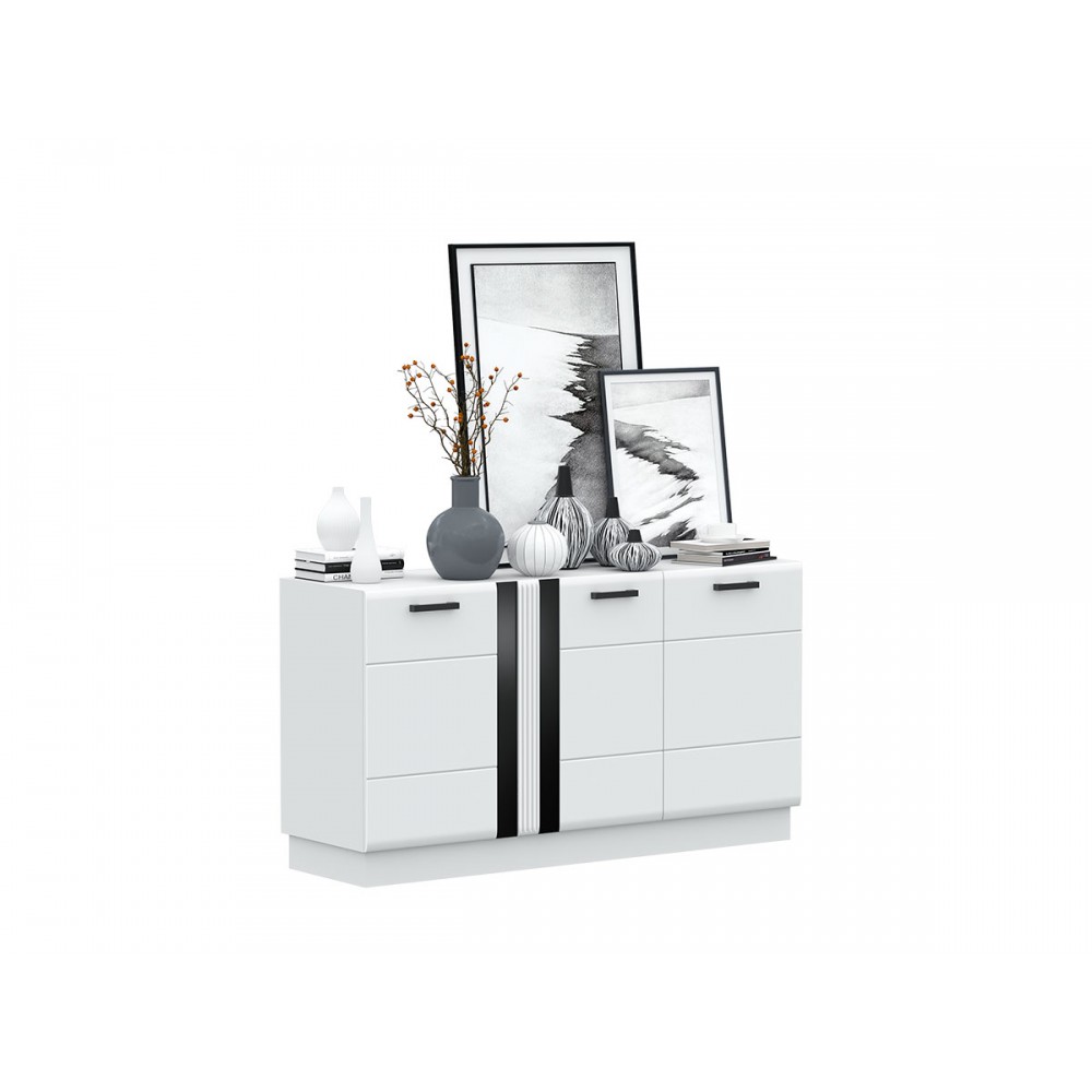 Комод магнолия, Белый глянец холодный