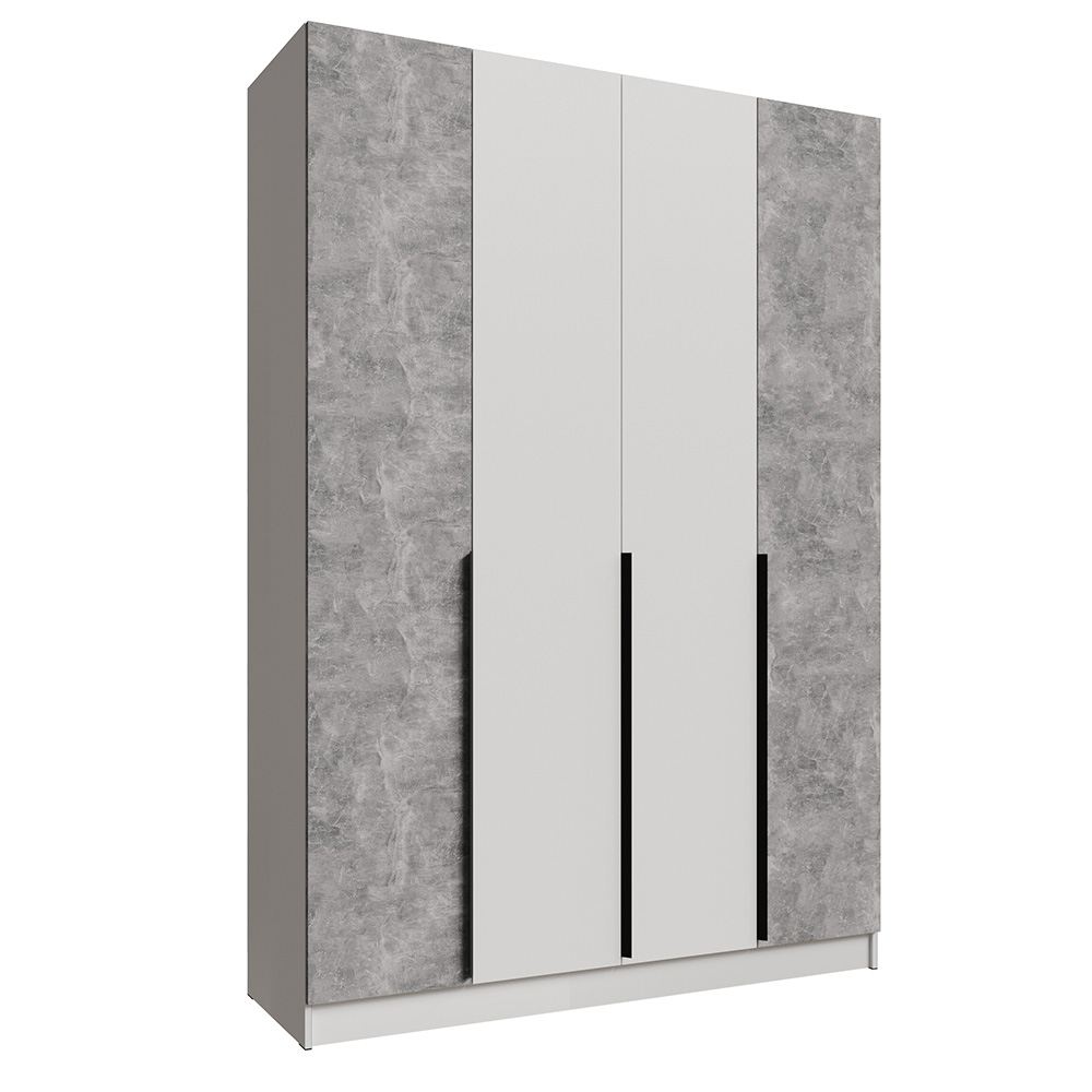 Шкаф Мадрид (1,6) без зеркала белый/ателье светлое