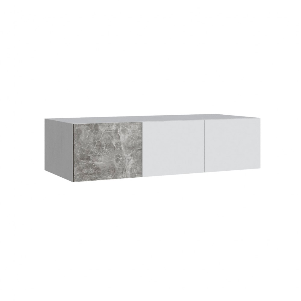 Антресоль Мадрид (1,2) с зеркалом 300 белый/ателье светлое