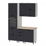 МК Аленушка 1,6м ПД 2 Магнолия Сталь,скоба черный,сонома