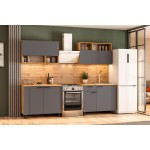 Кухонный гарнитур Монако 2м., Дуб Золотой, Графит