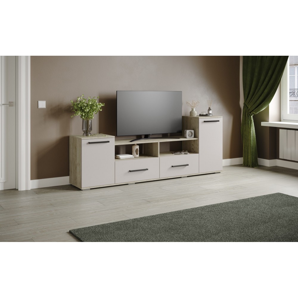 Тумба ТВ Парус-2, Дуб крафт серый, Кашемир