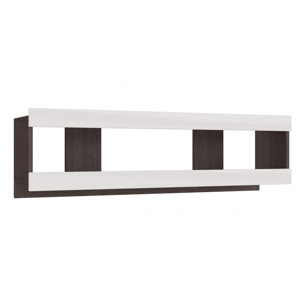 Полка Нэнси New, Белый глянец холодный, Венге