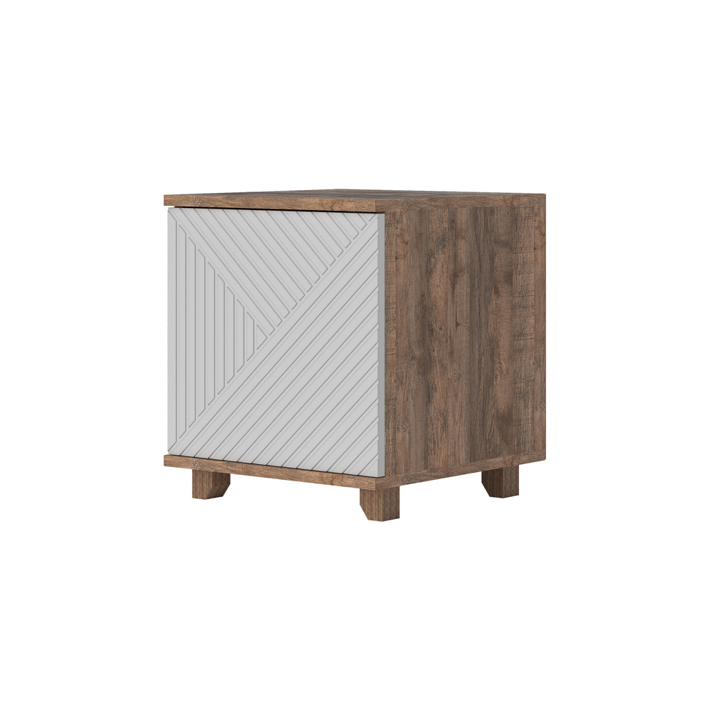 Ньёрд Тумба прикроватная 1ст Дуб Самдал / Белый софт матовый