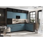 Кухня Техно-6 3,0х1,8м (Графит/Браш Блю)