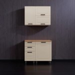 МК Аленушка 1 м с 3 ящ. Астра Крем,скоба черный,сонома