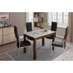 Стол обеденный Бостон-1 орех шоколадный/белый гранит