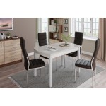 Стол обеденный Бостон-3 металл белый/белый гранит