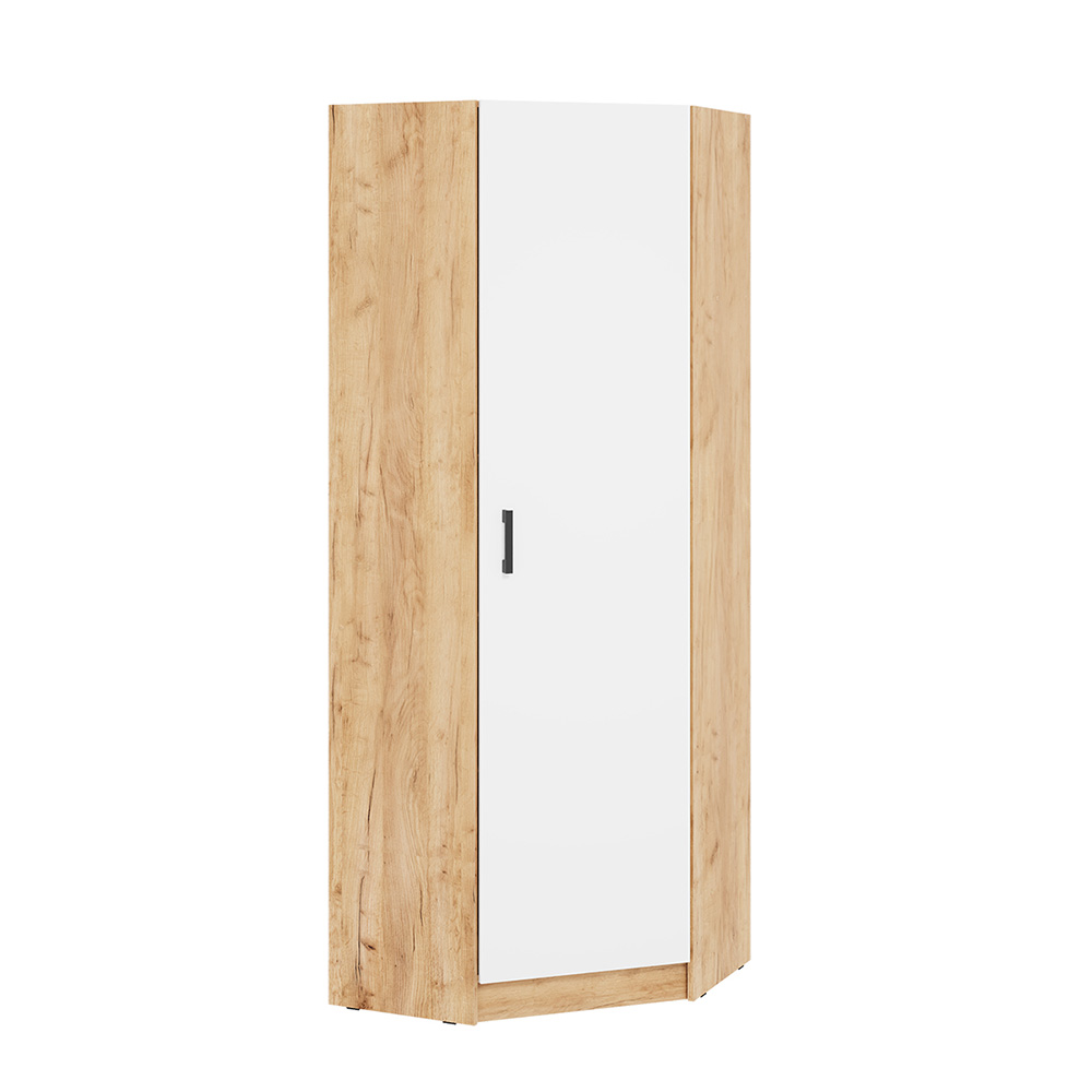 Шкаф угловой Вега, Дуб крафт золотой, Белый