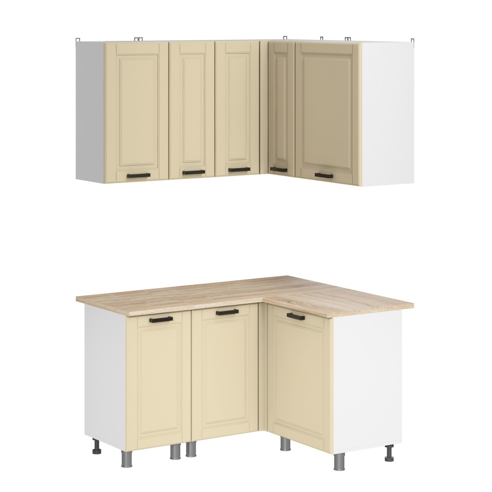 МК Аленушка Угловая Астра Крем,скоба черный,сонома