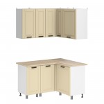 МК Аленушка Угловая Астра Крем,скоба черный,сонома