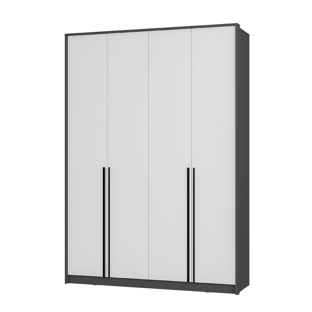 Шкаф четырехстворчатый Шарм ШК-15, Графит, Белый
