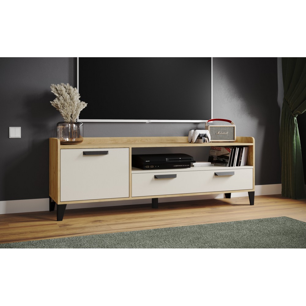 Тумба ТВ Парус-8, Дуб крафт золотой, Кашемир