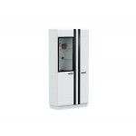 Шкаф-стекло высокий Магнолия, Белый глянец холодный