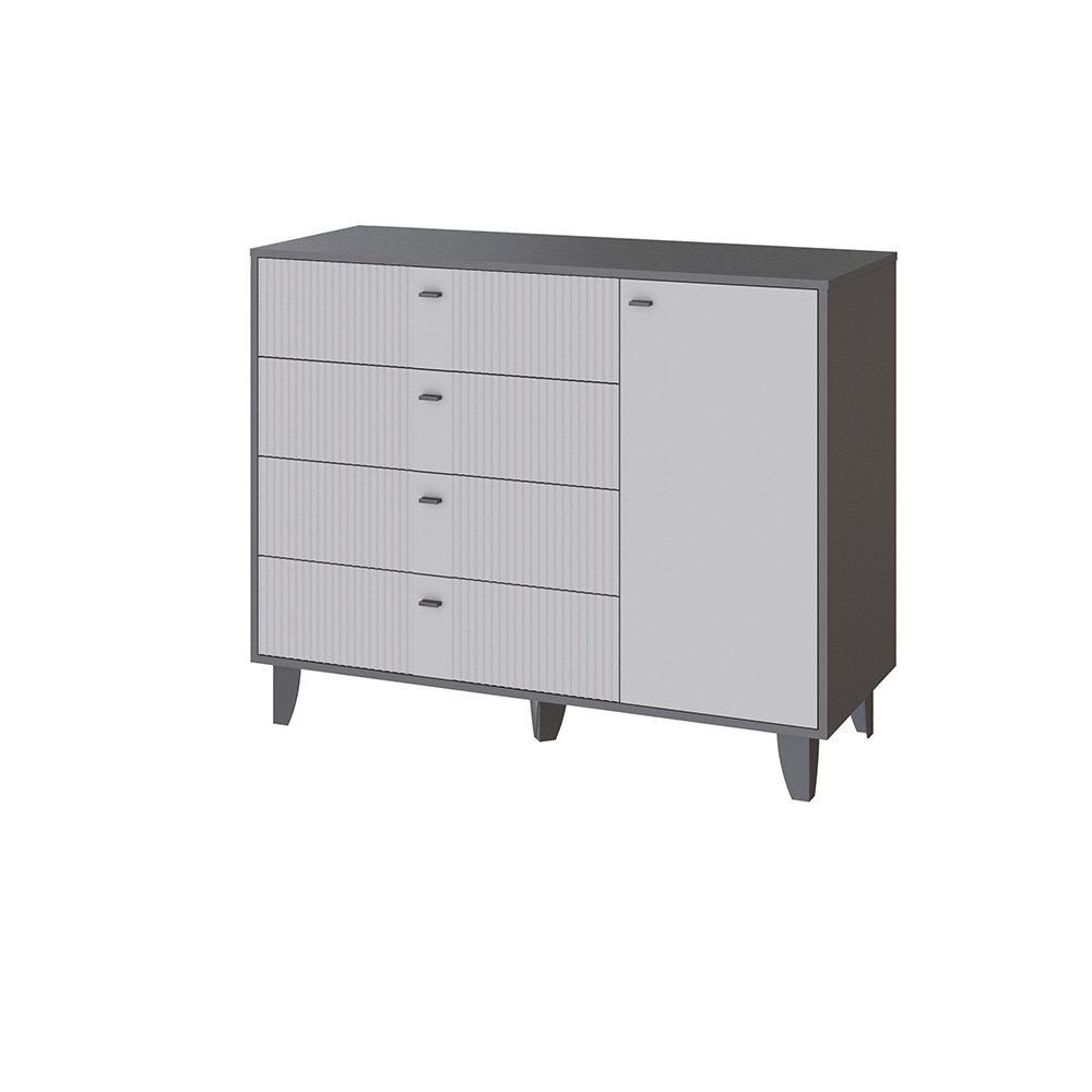 Комод Катрин-13, Графит, Светло-серый