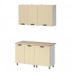 МК Аленушка 1,4м Орхидея Крем,скоба черный,сонома