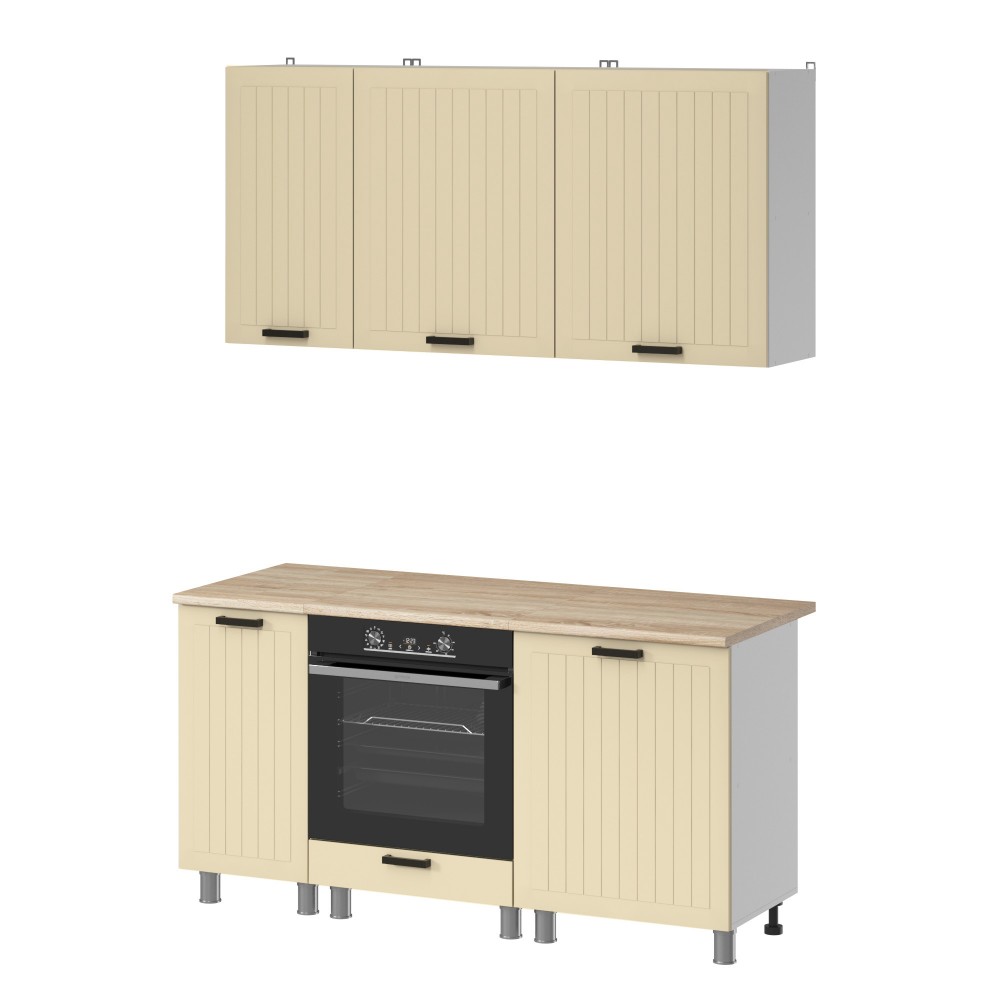 МК Аленушка 1,6м в.6 Орхидея Крем,скоба черный,сонома