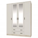 Шкаф для одежды и белья Лагуна 160 см, Дуб крафт серый, Кашемир