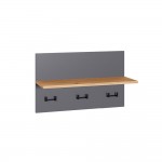 Вешалка настенная Октава 15.14.01, Серый графит, Дуб золотой