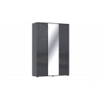 Шкаф трехстворчатый Оливия, Графит, Графит глянец