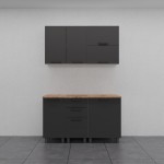 МК Аленушка 1,4м с ящ. Лаванда Сталь,скоба черный,сонома