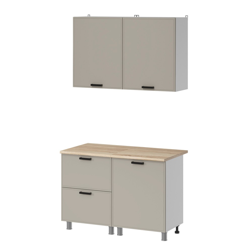 МК Аленушка 1,2м с ящ. Магнолия Керамика,скоба черный,сонома