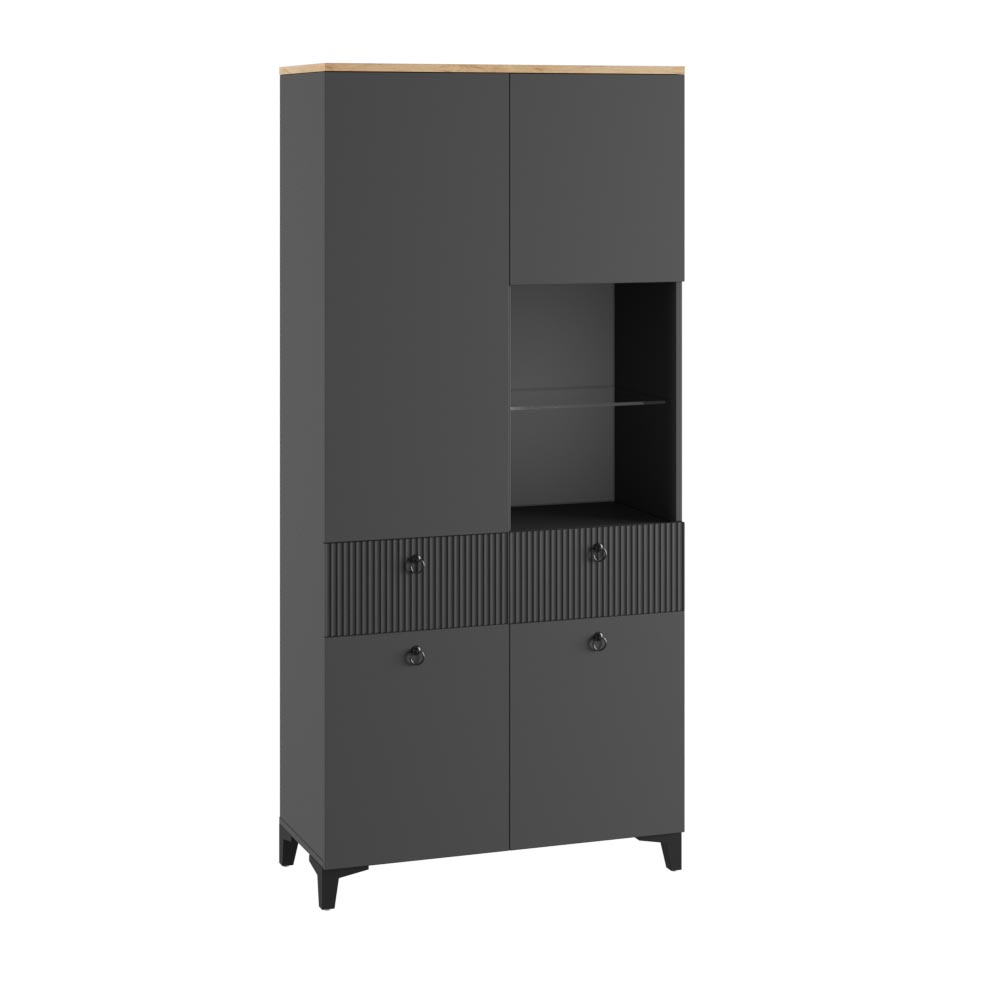 Шкаф со стеклом Ника 800, Эйхория, Графит