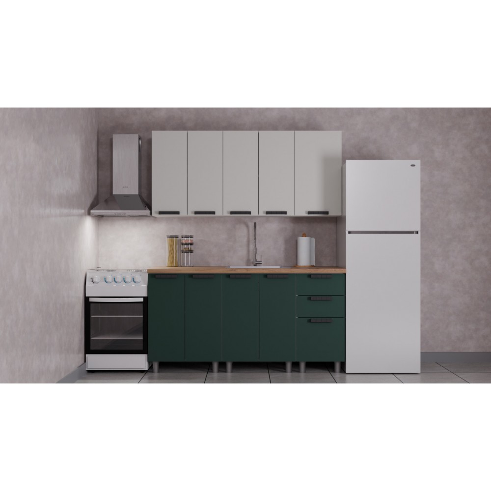 ГК Аленушка 1,6м Лаванда Керамика/Изумруд,черный (без столешницы)