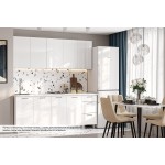 Кухонный гарнитур Модерн New 2.0 м (без столешницы), Белый глянец, Графит