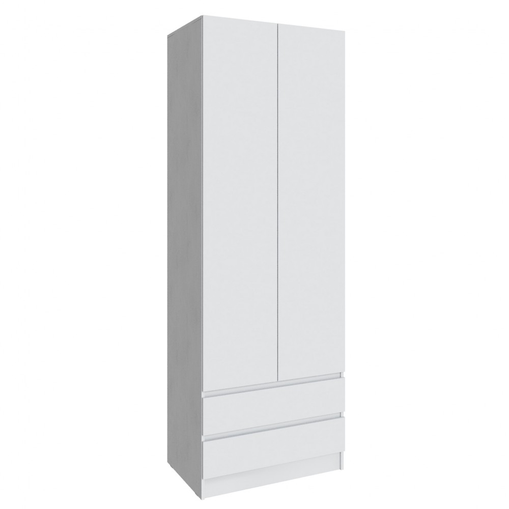 Шкаф Мадрид (0,8) с 2 ящ. без ручек без зеркала белый