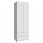 Шкаф Мадрид (0,8) с 2 ящ. без ручек без зеркала белый