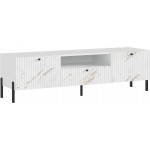 Тумба ТВ Оливия (малая) (металл), Белый, Мрамор золото