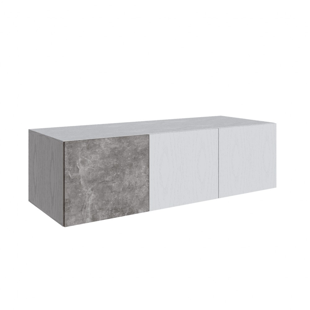 Антресоль Мадрид (1,4) с зеркалом 400 белый/ателье светлое