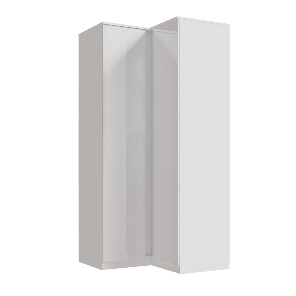 Шкаф угловой прямой Челси, Белый глянец холодный, Белый