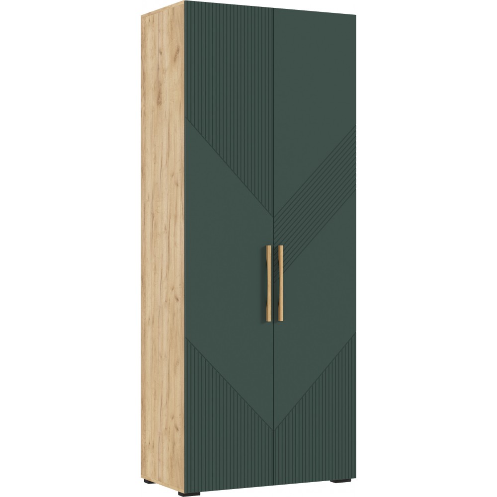 Шкаф двухстворчатый Ирис, Браш Мени Грин, Дуб Крафт