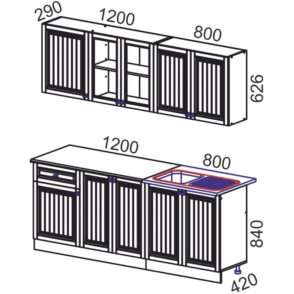 Корпус готовой кухни Хозяюшка 2 м