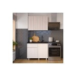 Готовая кухня Тренд 1.0 м, Ясень белый, Черный янтарь