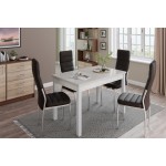 Стол обеденный Бостон-2 металл белый/белый гранит