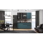 Кухня Техно-6 2,0м (Графит/Атлантик софт/Графит софт NEW)